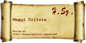 Hegyi Szilvia névjegykártya