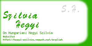 szilvia hegyi business card